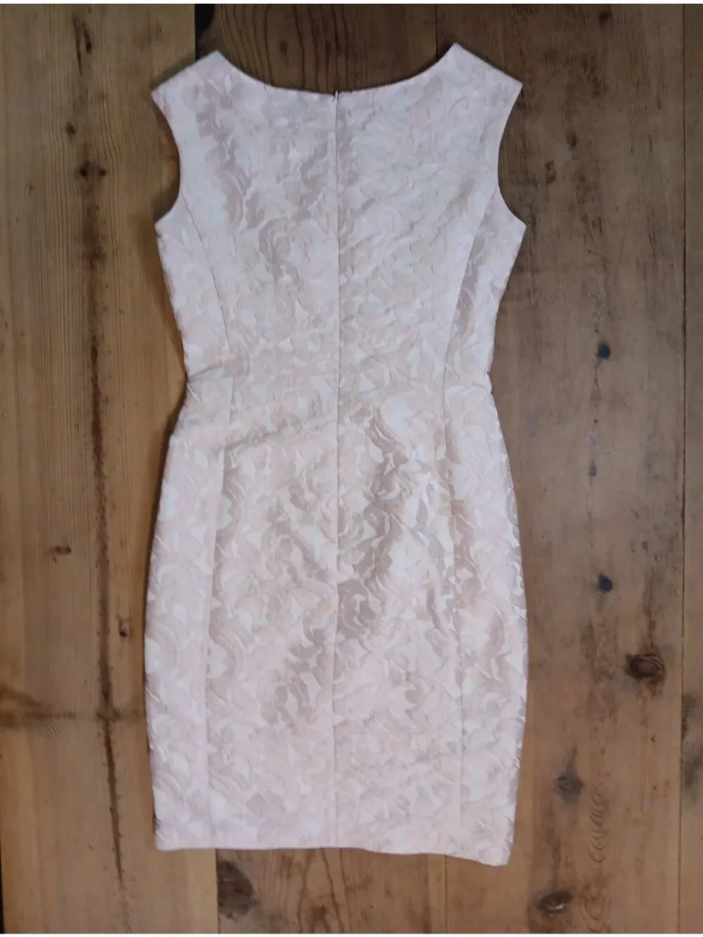 Ralph Lauren Ruched Sheath Dress Sz 6 Pink Jacquard Floral Romantic Event Glam - Picture 7 of 8